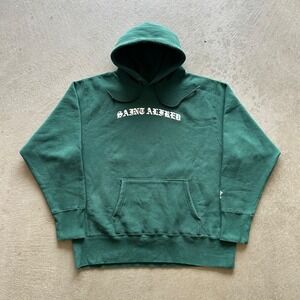 Saint Alfred Sweatshirt Size XXL Green Fleece Hoodie Heavyweight Streetwear